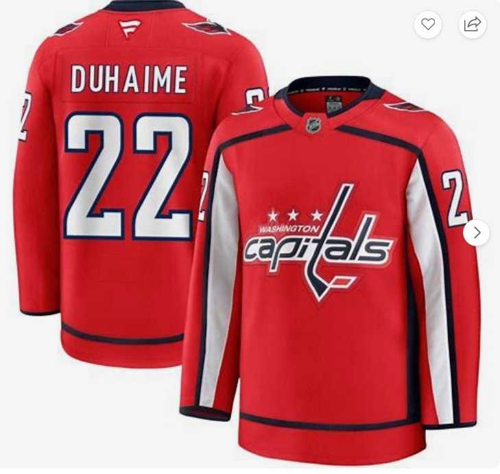 Mens Washington Capitals#22 Brandon Duhaime Red 2024-25 Home Stitched Jersey Dzhi